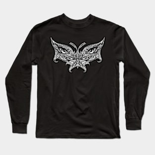 Ornamental Butterfly / Moth Wood cut Long Sleeve T-Shirt